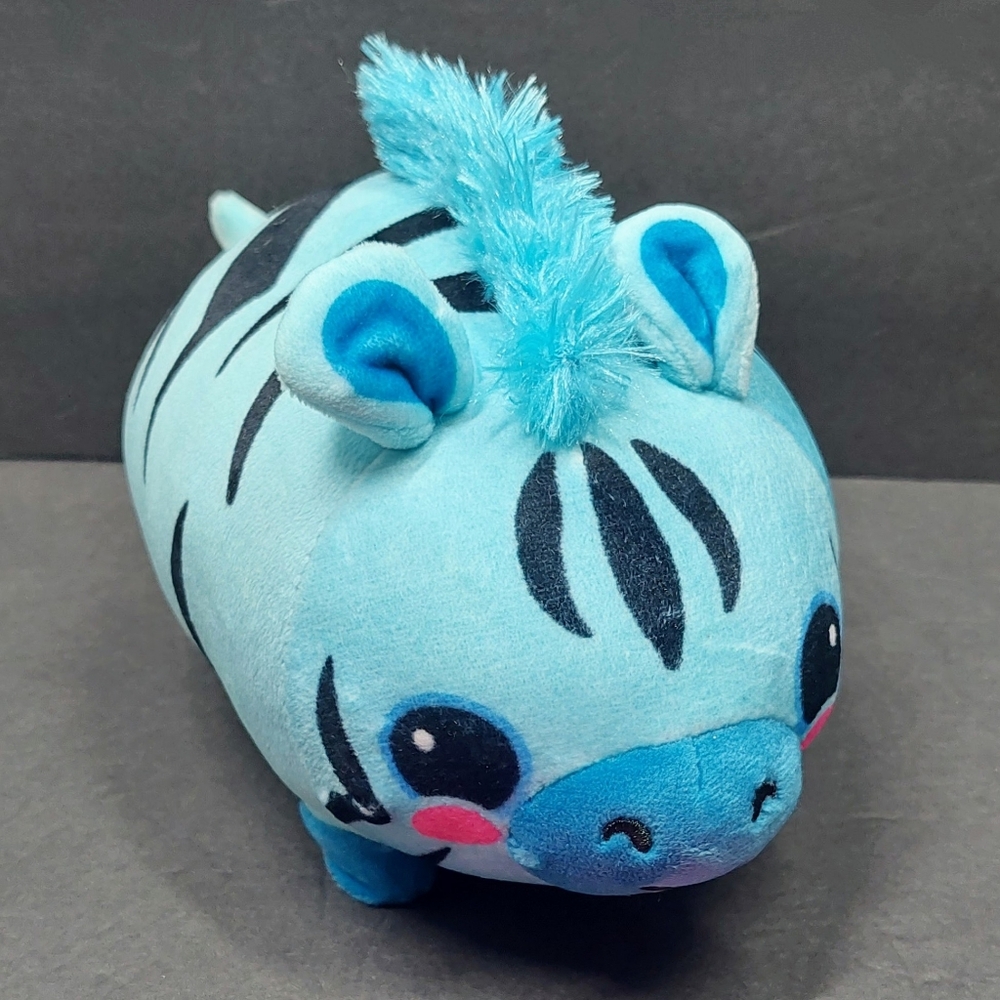 Rhode Island Novelty 9"l Mohawk Oval Blue Striped Zebra Zoo Animal Plush Toy